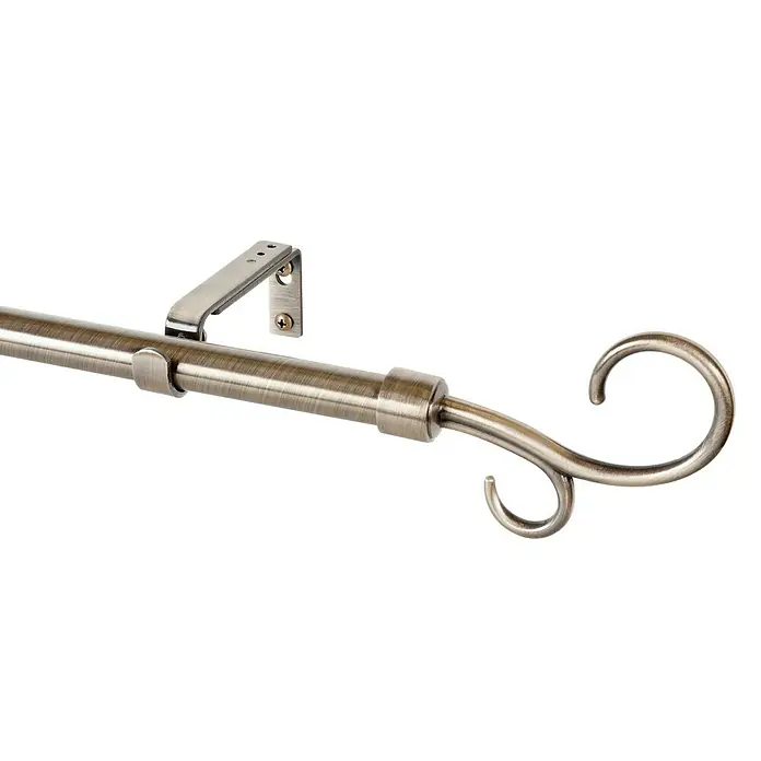 Barra para cortinas Doble Báculo - Bronce, Largo: 110 cm, Diámetro: 19 mm