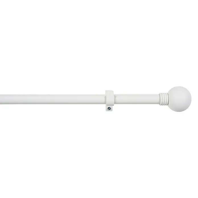 Barra para cortinas Esfera Anillo - Blanco, Largo: 160 mm, Diámetro: 19 mm
