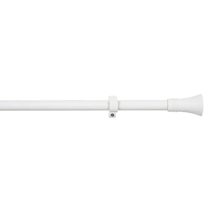 Barra para cortinas Kit modelo cono-anillo - Blanco, Largo: 110 cm, Diámetro: 19 mm