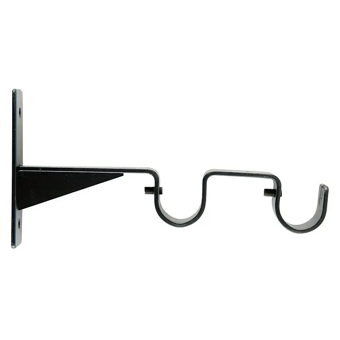 Soporte de pared doble - Negro, L x An x Al: 16,9 x 2,5 x 8,5 cm