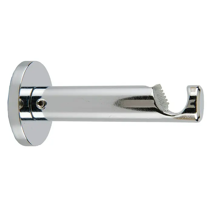 Soporte de pared Cilindro - Cromo, Específico para: Barras para las cortinas de Ø 12 mm, Largo: 8 cm