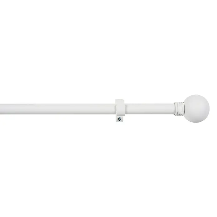 Barra para cortinas Esfera Anillo - Blanco, Largo: 110 cm, Diámetro: 19 mm