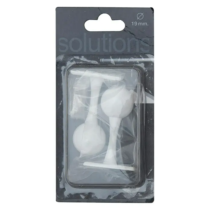 Tapones terminales Soporte - Blanco, 2 ud., Para barras con un diámetro de 19 mm