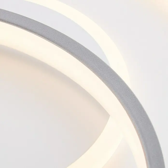 LED-Deckenleuchte Circon - 50 W, L x B x H: 50 x 50 x 9,1 cm, Titan, Warmweiß