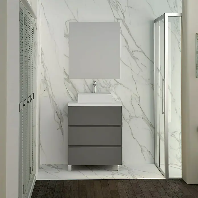 Mueble de lavabo Colours - 46 x 60 x 83 cm, Antracita, Mate