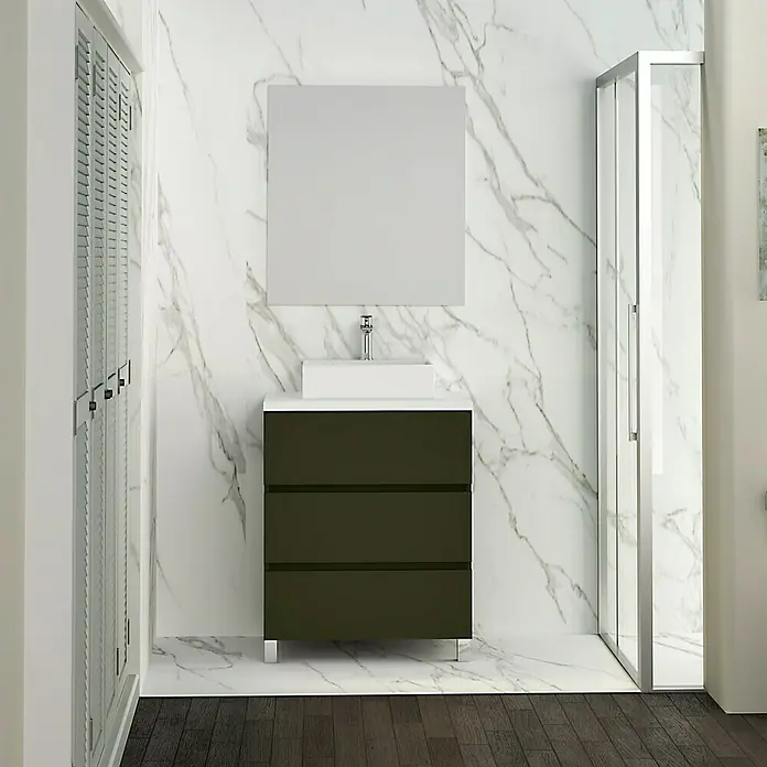 Mueble de lavabo Colours - 46 x 80 x 83 cm, Musgo, Mate