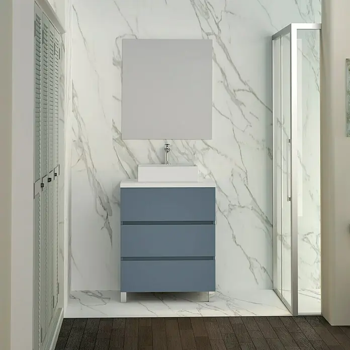 Mueble de lavabo Colours - 46 x 60 x 83 cm, Azul, Mate