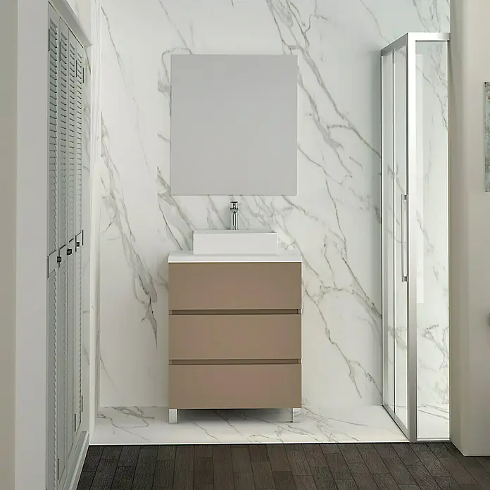 Mueble de lavabo Colours - 46 x 60 x 83 cm, Fango, Mate