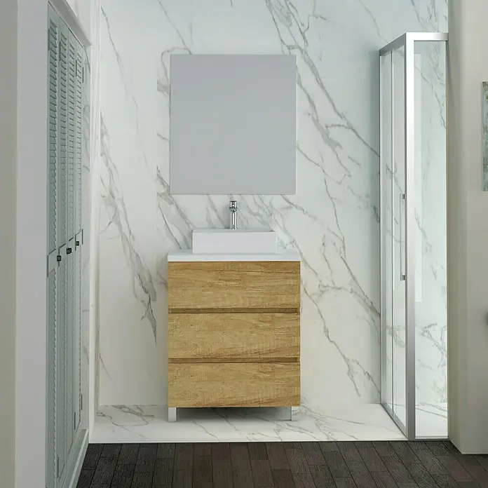 Mueble de lavabo Colours - 46 x 60 x 83 cm, Nature, Mate