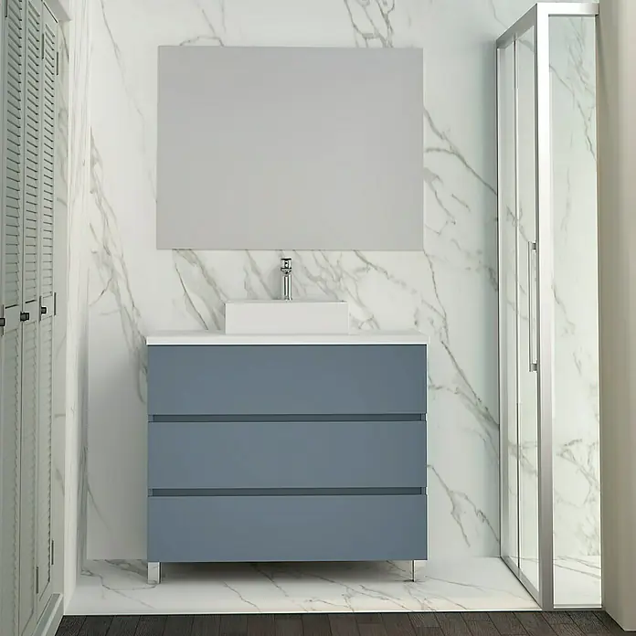 Mueble de lavabo Colours - 46 x 100 x 83 cm, Azul, Mate