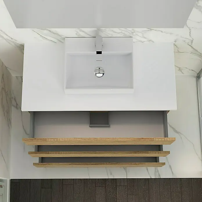 Mueble de lavabo Colours - 46 x 90 x 83 cm, Nature, Mate