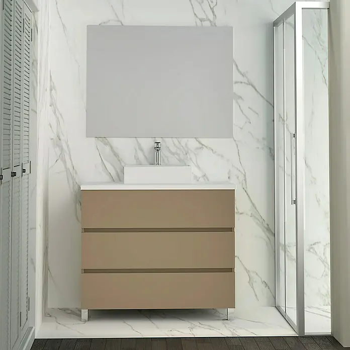 Mueble de lavabo Colours - 46 x 100 x 83 cm, Fango, Mate
