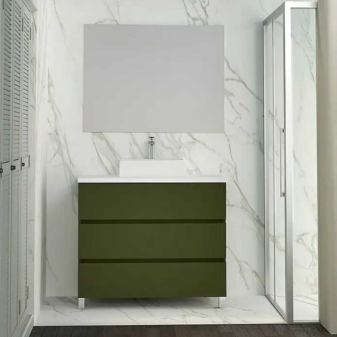 Mueble de lavabo Colours - 46 x 100 x 83 cm, Musgo, Mate