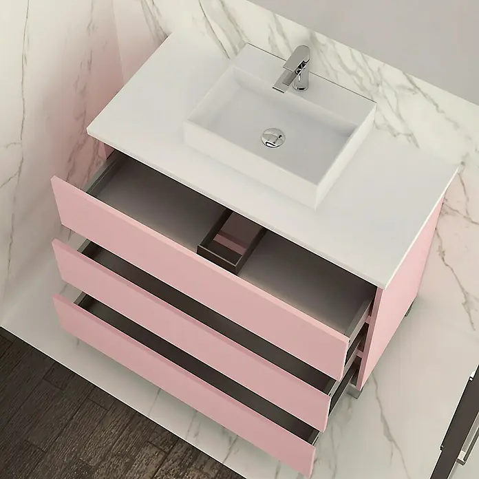 Mueble de lavabo Colours - 46 x 100 x 83 cm, Rosa, Mate