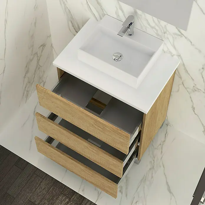 Mueble de lavabo Colours - 46 x 60 x 83 cm, Nature, Mate