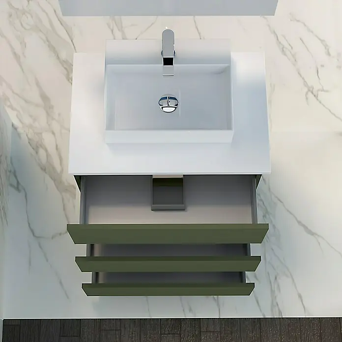 Mueble de lavabo Colours - 46 x 80 x 83 cm, Musgo, Mate