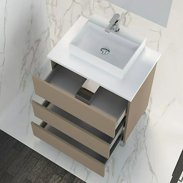 Mueble de lavabo Colours - 46 x 60 x 83 cm, Fango, Mate
