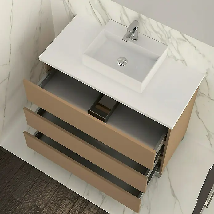 Mueble de lavabo Colours - 46 x 100 x 83 cm, Fango, Mate
