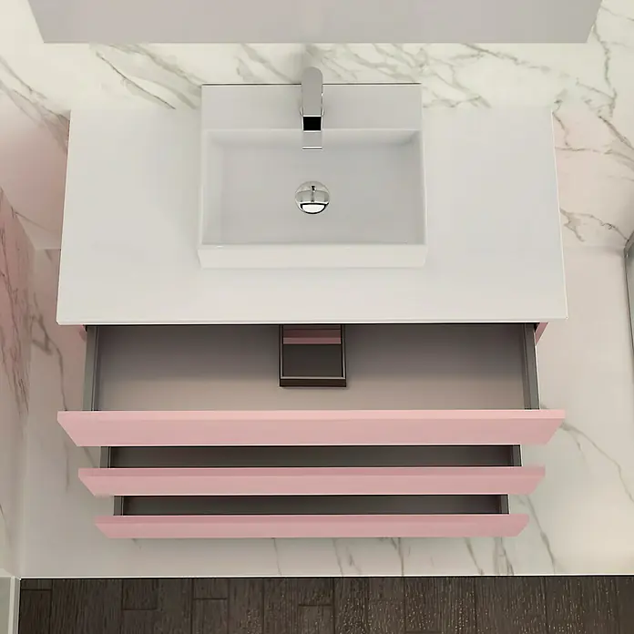 Mueble de lavabo Colours - 46 x 100 x 83 cm, Rosa, Mate