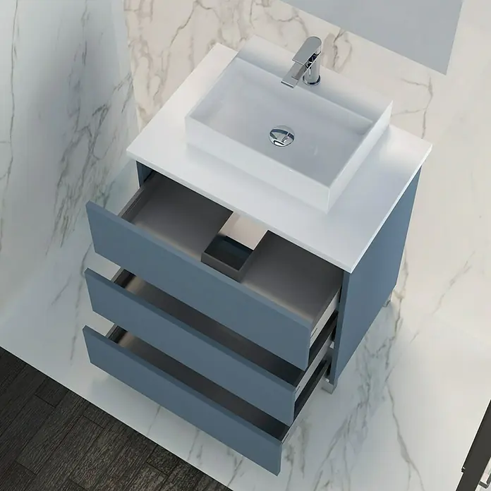 Mueble de lavabo Colours - 46 x 60 x 83 cm, Azul, Mate