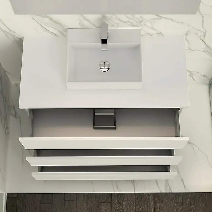 Mueble de lavabo Colours - 46 x 100 x 83 cm, Blanco seda, Mate