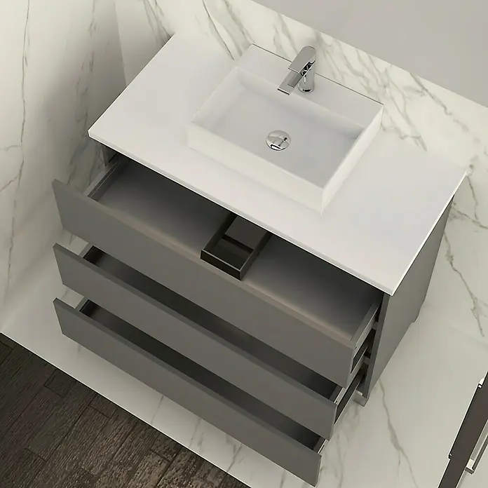 Mueble de lavabo Colours - 46 x 100 x 83 cm, Antracita, Mate