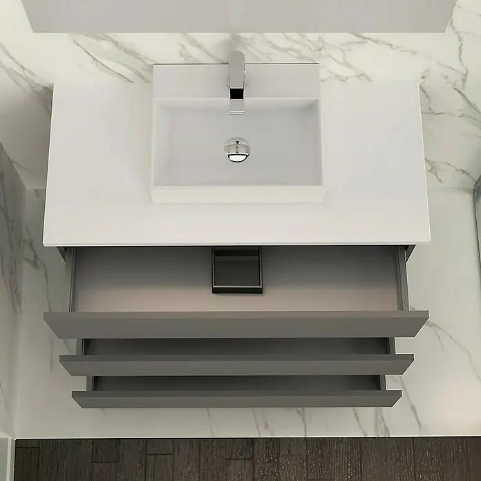 Mueble de lavabo Colours - 46 x 100 x 83 cm, Antracita, Mate
