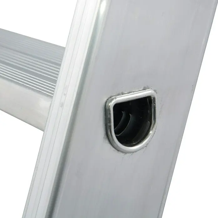 Krause Stabilo Stufen-Doppelleiter - Arbeitshöhe: 2,7 m, Anzahl Tritte: 2 x 5 Stufen, Tiefe Stufen: 80 mm, Aluminium - Detailaufnahme