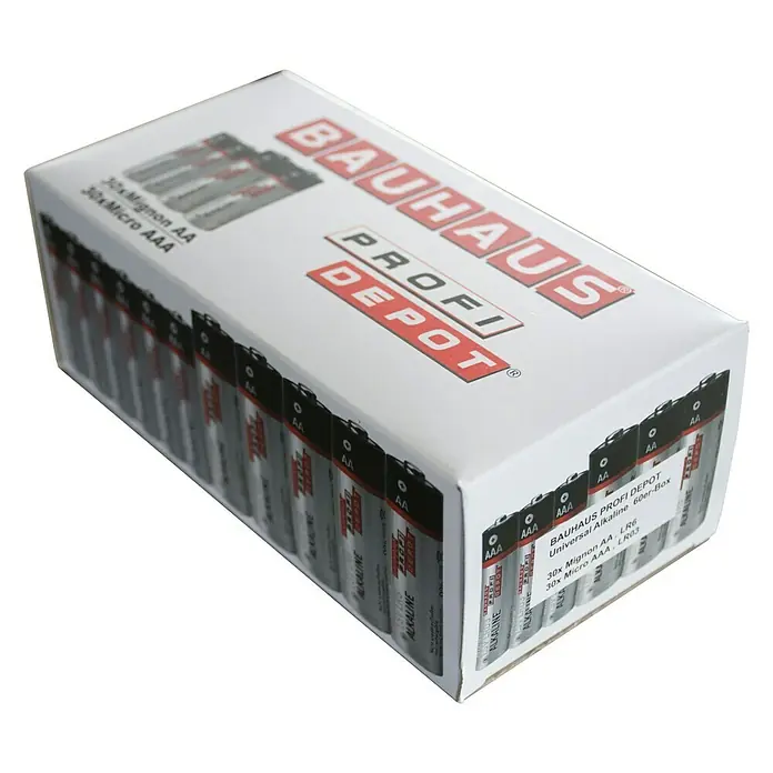 Profi Depot Batterie - Mignon AA, Alkali-Mangan, 60 Stk. - Rechte Seitenansicht