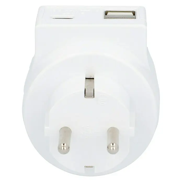 Voltomat Međuutičnica - Bijele boje, USB-A utičnica, USB-C utičnica, IP20 - Pogled straga