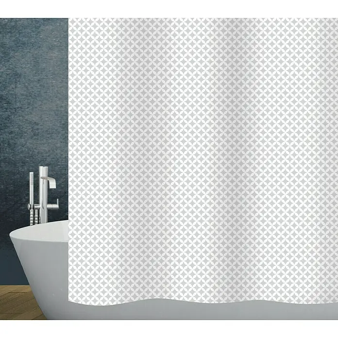 Diaqua Textil-Duschvorhang Andalus - 240 x 180 cm, Grau/Weiß - Vorderansicht