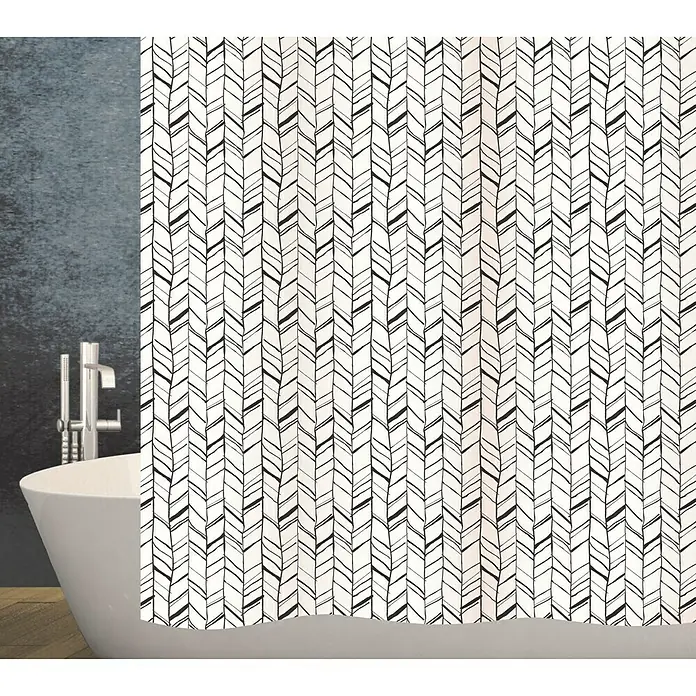 Diaqua Textil-Duschvorhang Chevron - 240 x 180 cm, Farbig - Vorderansicht