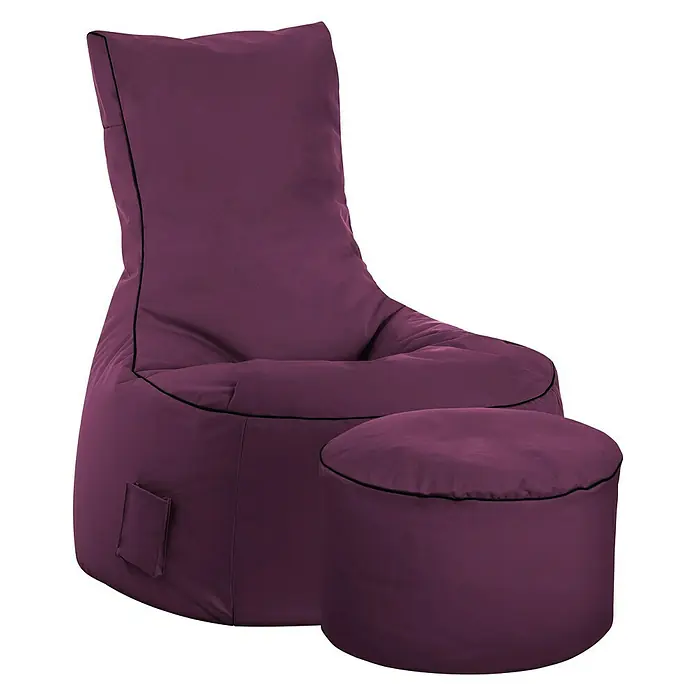 Sitzsack Swing Scuba Set inkl. Dotcom - 95 x 90 cm, Aubergine, 100 % Polyester/100 % Polyvinylchlorid - Vorderansicht