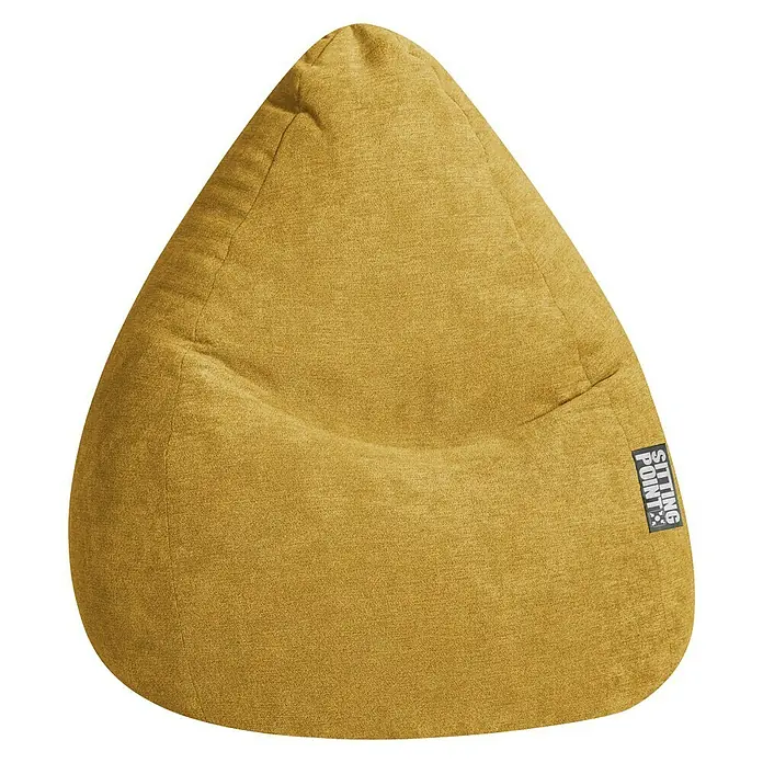 Sitzsack Beanbag Alfa - XXL, Senf, 100 % Polyester - Vorderansicht