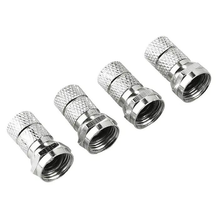 Hama F-Stecker-Set - 6,8 mm, 4 Stk. - Vorderansicht