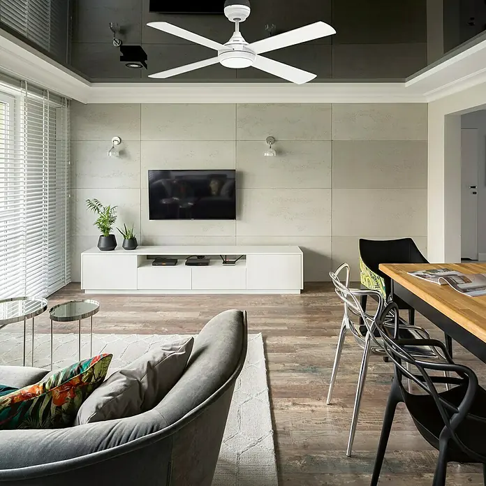 Arte confort Ventilador de techo Pacific - Diámetro: 132 cm, Blanco, 18 W, AC