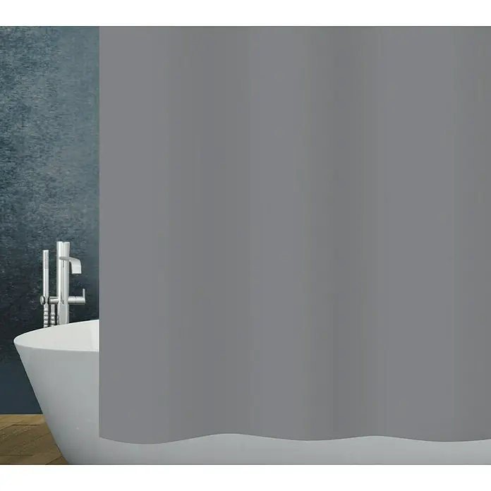 Diaqua Peva Duschvorhang Claro - 180 x 200 cm, Dunkelgrau - Vorderansicht