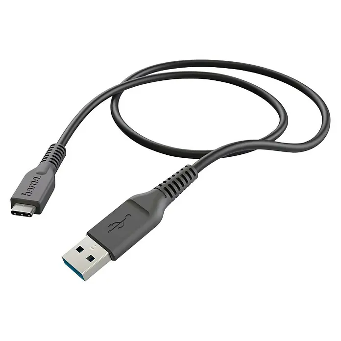 Hama USB punjač - Crne boje, 1 m, USB-3.1 Standard - Pogled sprijeda