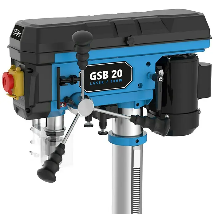 Güde Tischbohrmaschine GSB 20 Laser - 500 W, 600 U/min - 2.600 U/min, Spannweite Bohrfutter: 3 mm - 16 mm - Detailaufnahme