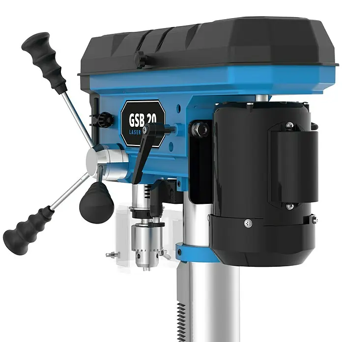 Güde Tischbohrmaschine GSB 20 Laser - 500 W, 600 U/min - 2.600 U/min, Spannweite Bohrfutter: 3 mm - 16 mm - Detailaufnahme