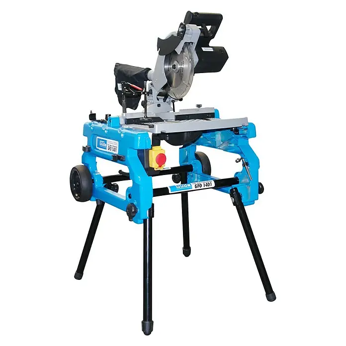 Güde Kapp- & Gehrungssäge GFO 1401 - 1.400 W, Durchmesser Sägeblatt: 216 mm, 5.000 U/min - Vorderansicht