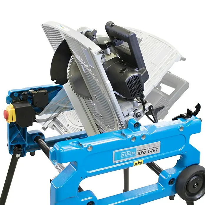 Güde Kapp- & Gehrungssäge GFO 1401 - 1.400 W, Durchmesser Sägeblatt: 216 mm, 5.000 U/min - Detailaufnahme