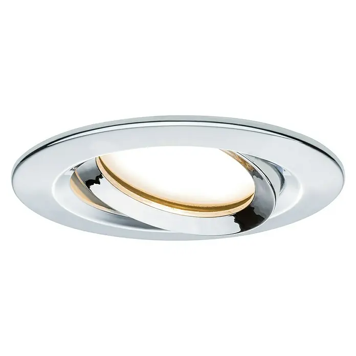 Paulmann LED ugradbena svjetiljka, okrugla Nova Plus - 6,8 W, Krom, Topla bijela, IP65 - Pogled sprijeda