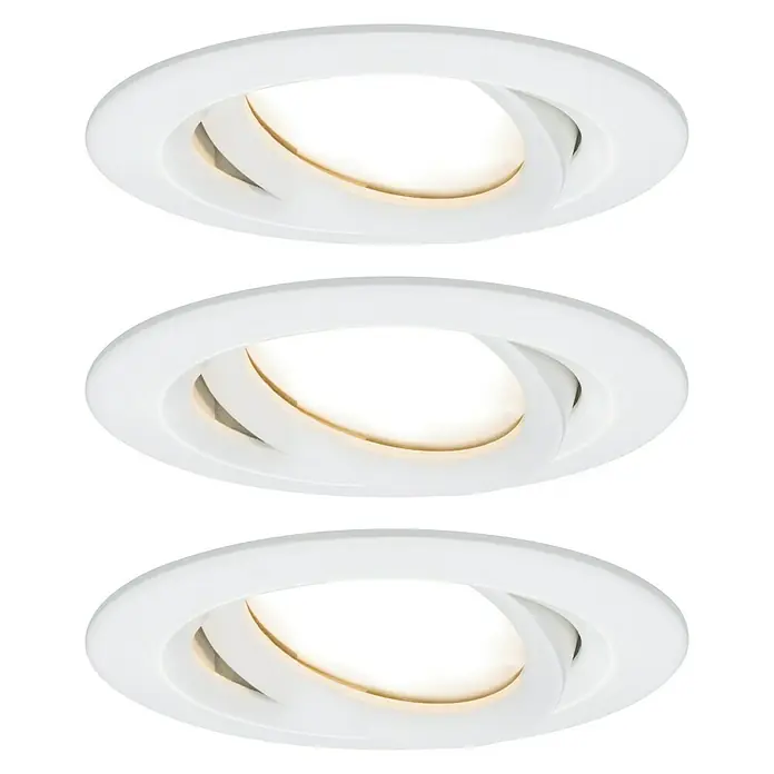 Paulmann LED-Einbauleuchten-Set Nova Plus - 6,8 W, Weiß, 3 Stk., Warmweiß, IP65 - Vorderansicht