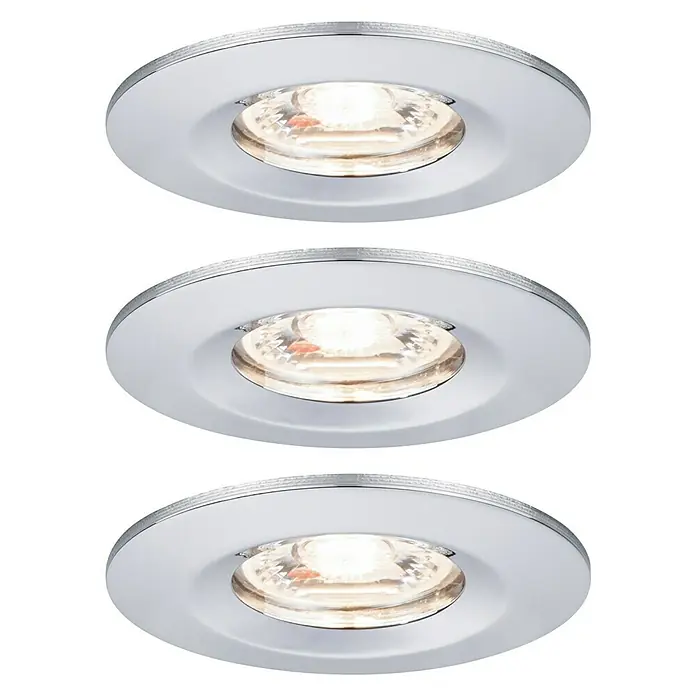 Paulmann LED-Einbauleuchten-Set Nova Mini - 12 W, Chrom, 3 Stk., Warmweiß - Vorderansicht