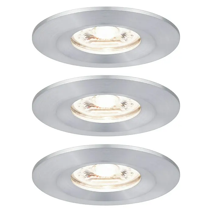 Paulmann LED-Einbauleuchten-Set Nova Mini - 12 W, Aluminium, Warmweiß - Vorderansicht