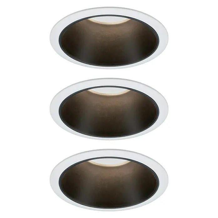 Paulmann LED-Einbauleuchte Cole - 6,5 W, Weiß/Schwarz, Warmweiß - Vorderansicht