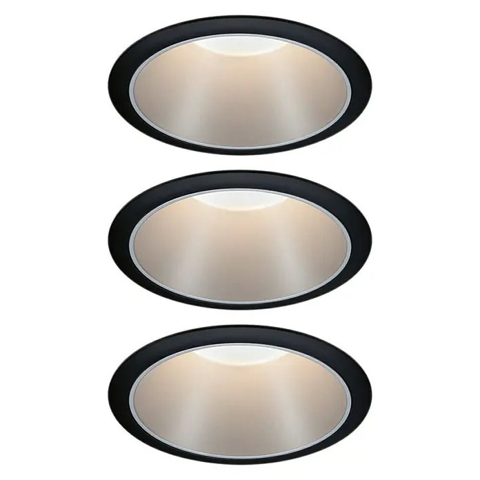 Paulmann LED-Einbauleuchte Cole - 19,5 W, Schwarz/Silber, Warmweiß - Vorderansicht