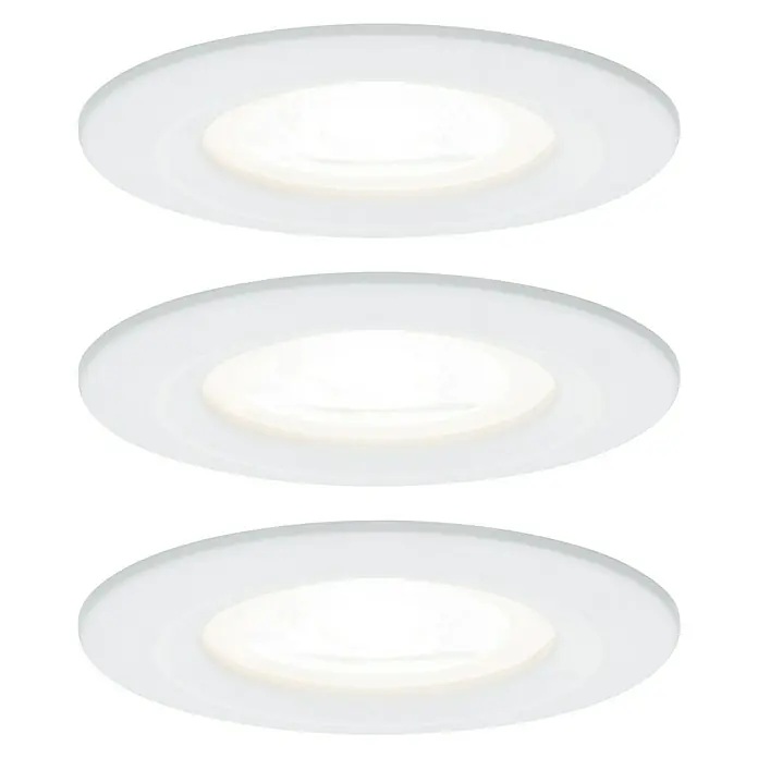 Paulmann LED-Einbauleuchte Nova - 6,5 W, Weiß, Warmweiß, 3 Stk. - Vorderansicht