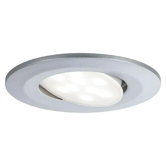 Paulmann LED-Einbauleuchte Calla - Neutralweiß, 1 Stk., IP65, Durchmesser: 90 mm, Silber - Vorderansicht